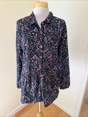 Brakeburn Size 14 floral long sleeve front button top